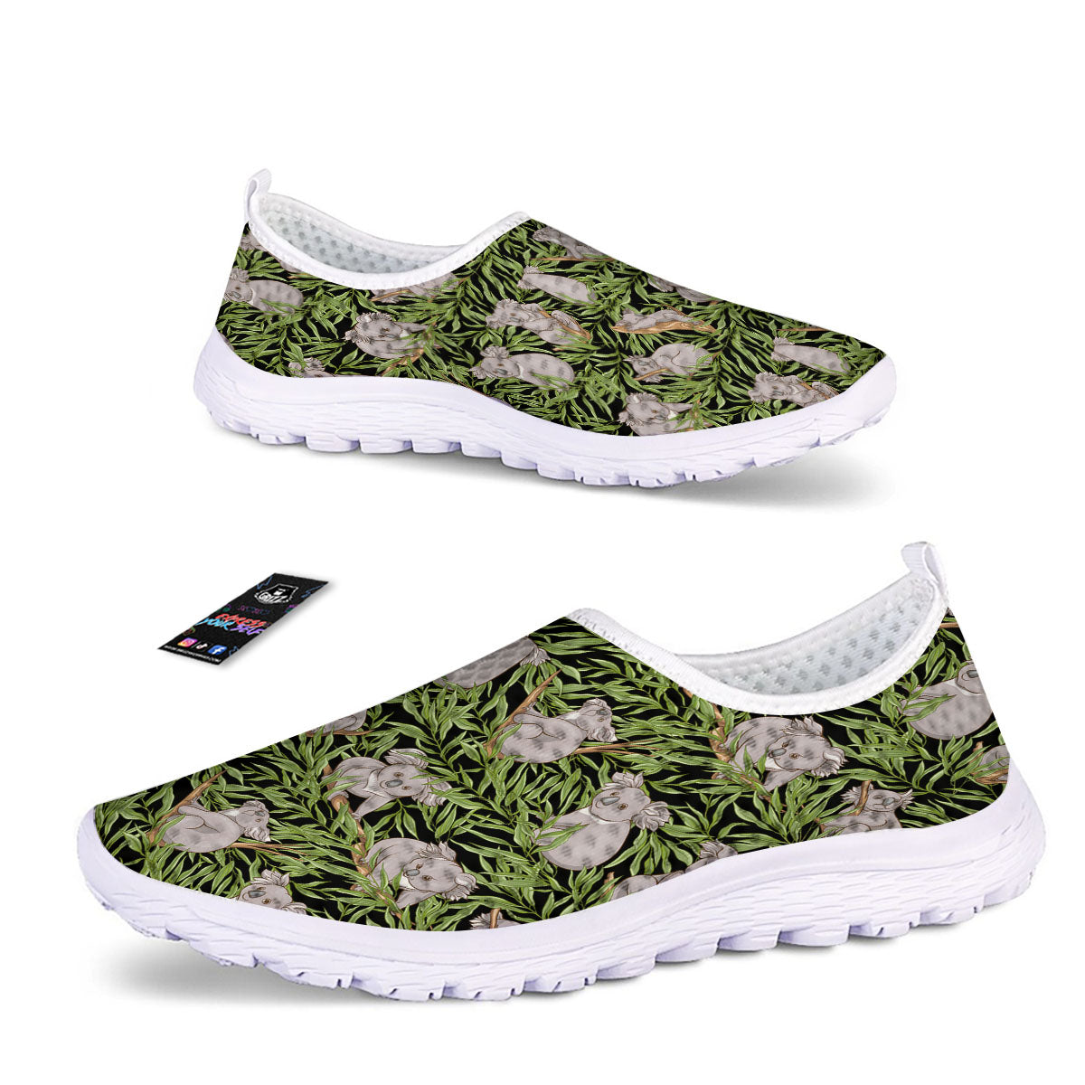 Forest Koala Print Pattern Nurse Shoes-grizzshop