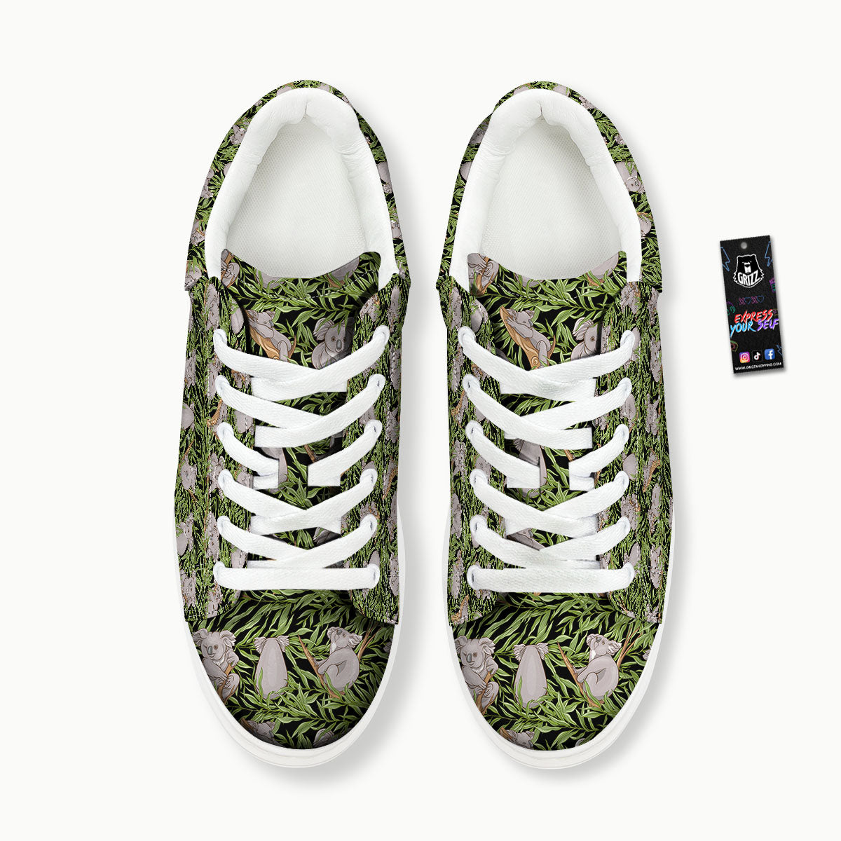 Forest Koala Print Pattern Platform Shoes-grizzshop