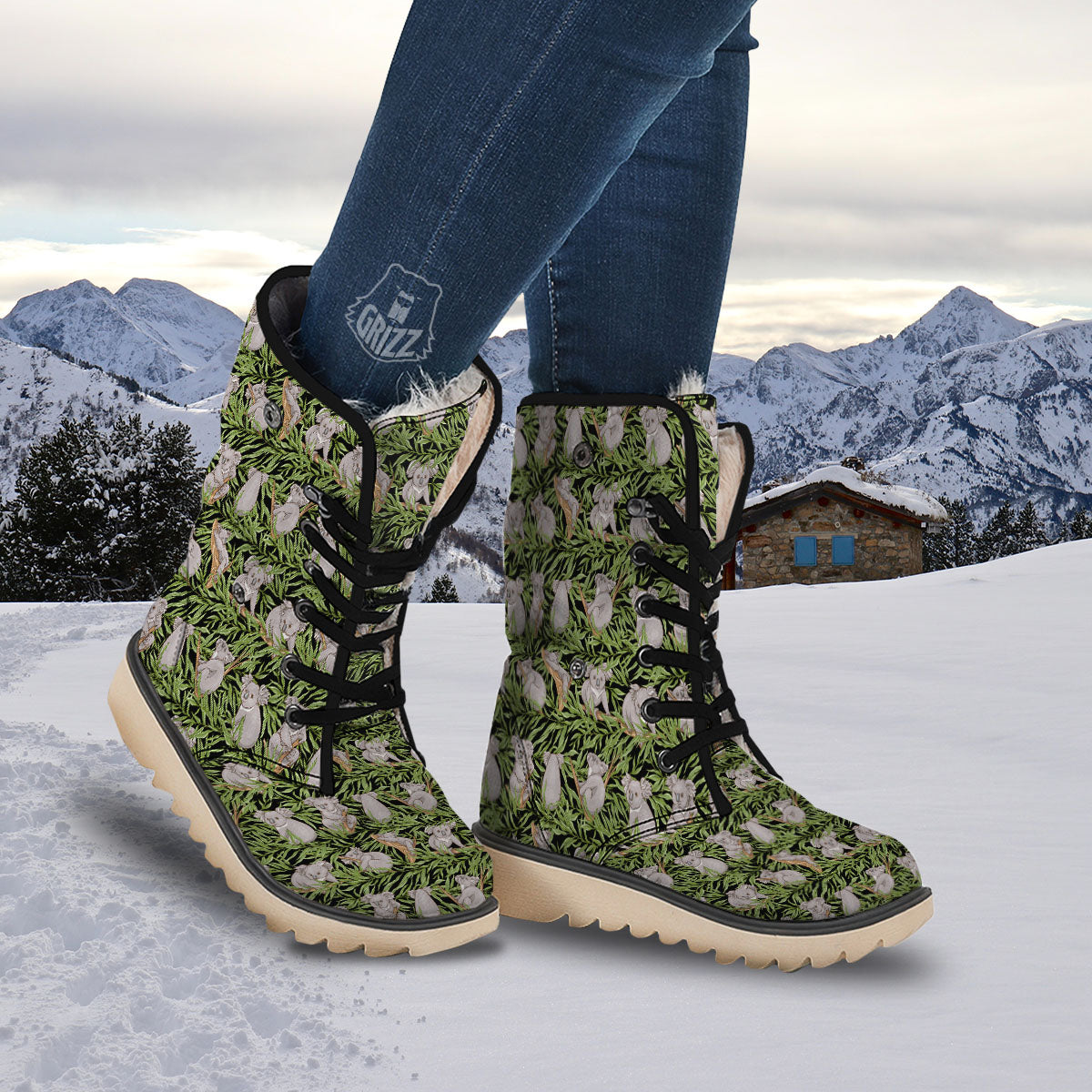 Forest Koala Print Pattern Snow Boots-grizzshop