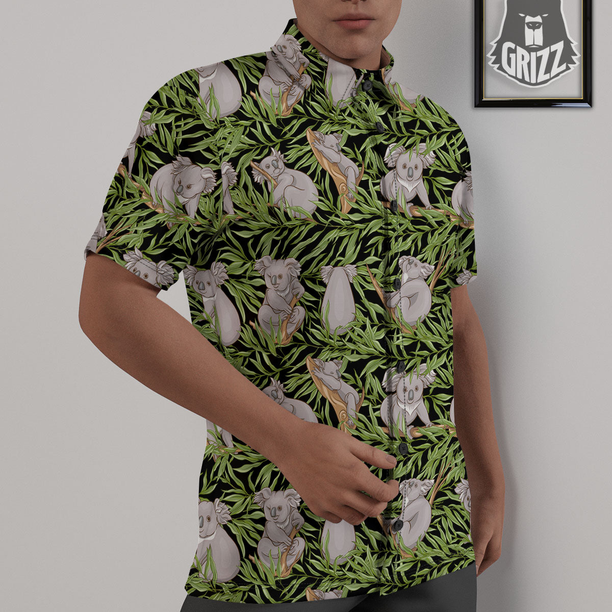 Forest Koala Print Pattern Untucked Shirts-grizzshop