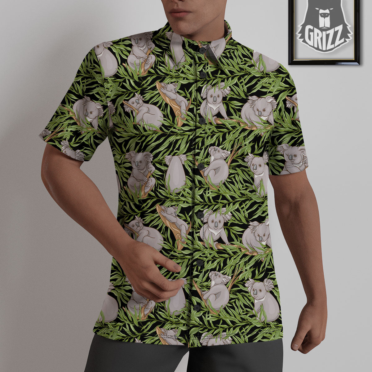 Forest Koala Print Pattern Untucked Shirts-grizzshop