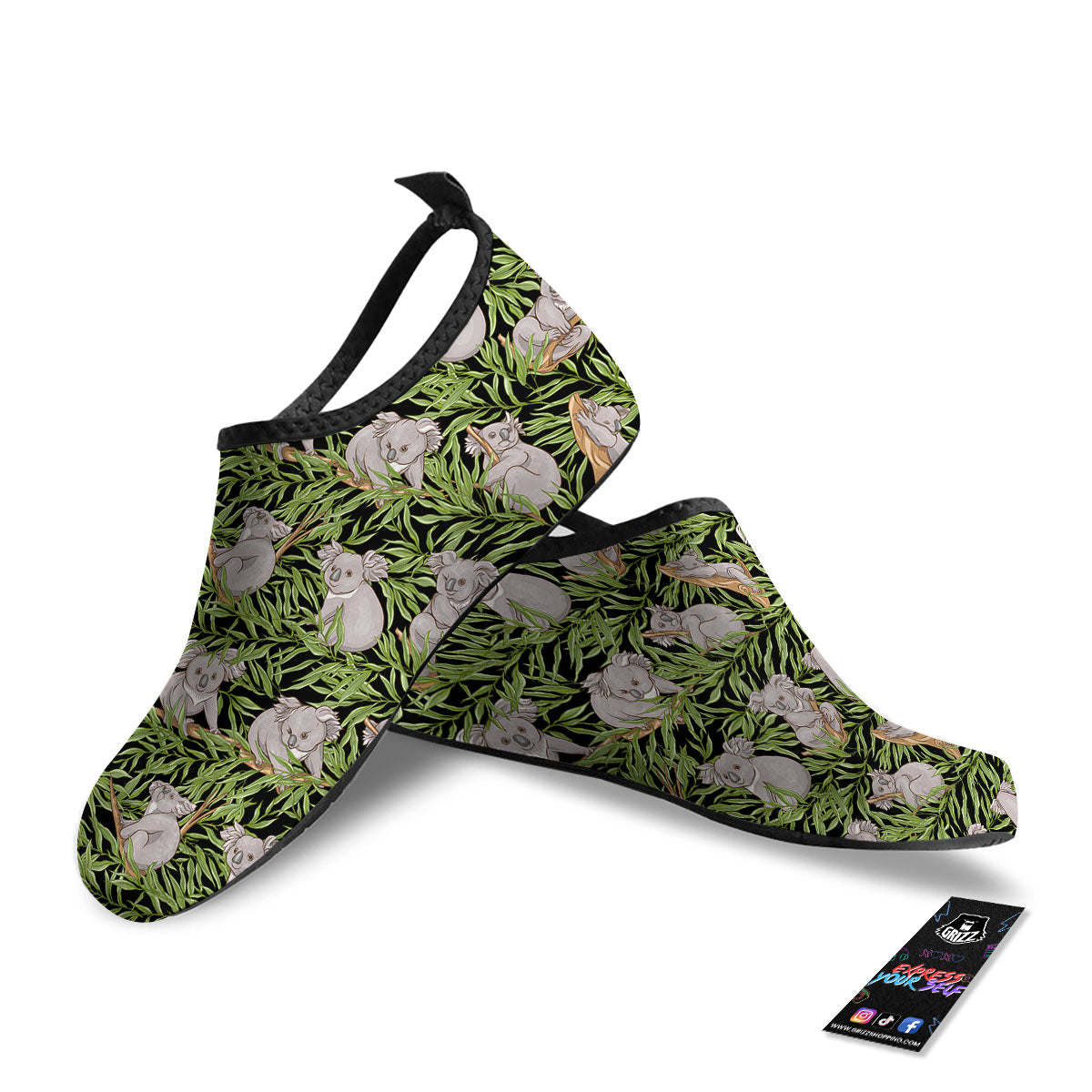 Forest Koala Print Pattern Water Shoes-grizzshop