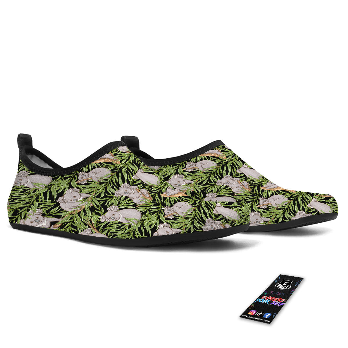 Forest Koala Print Pattern Water Shoes-grizzshop