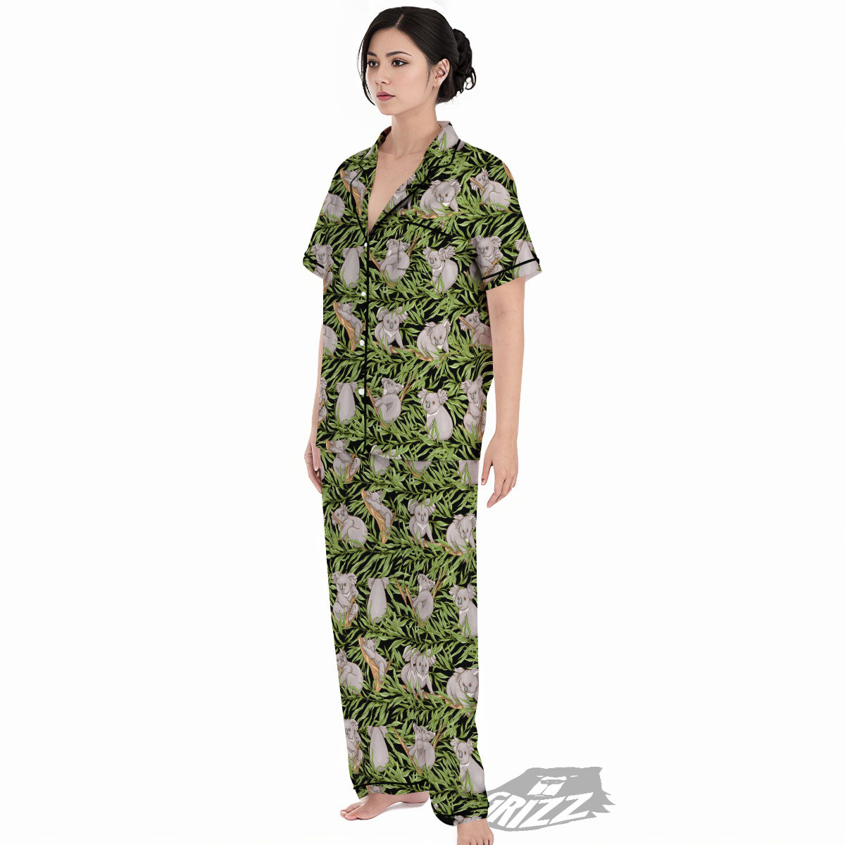 Forest Koala Print Pattern Women's Pajamas Set-grizzshop