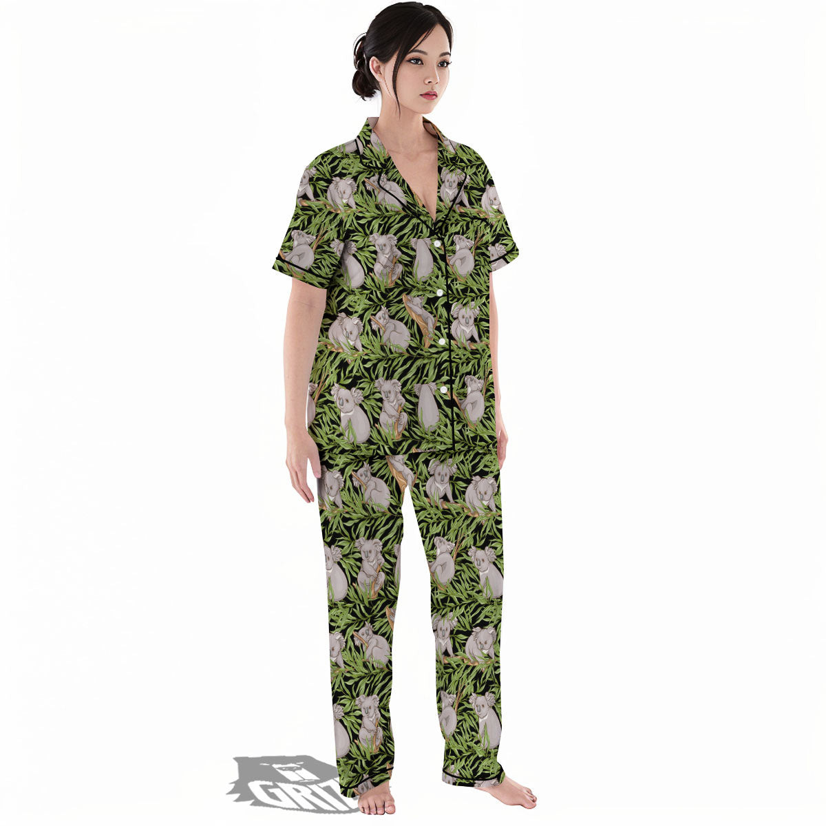 Forest Koala Print Pattern Women's Pajamas Set-grizzshop