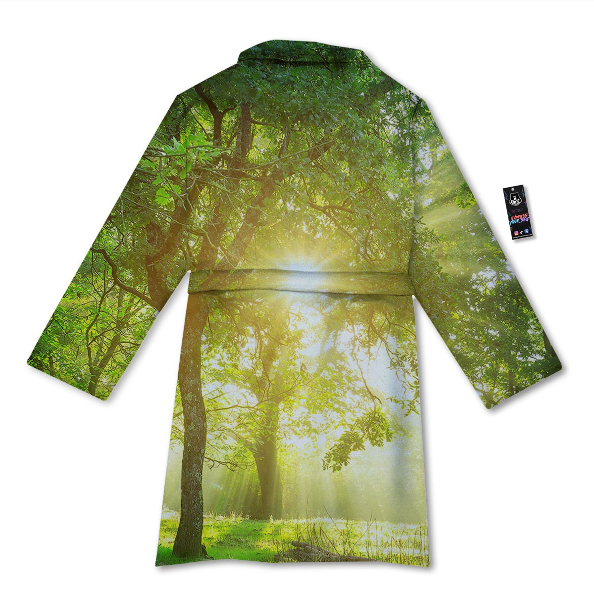 Forest Sunrise Print Bathrobe-grizzshop