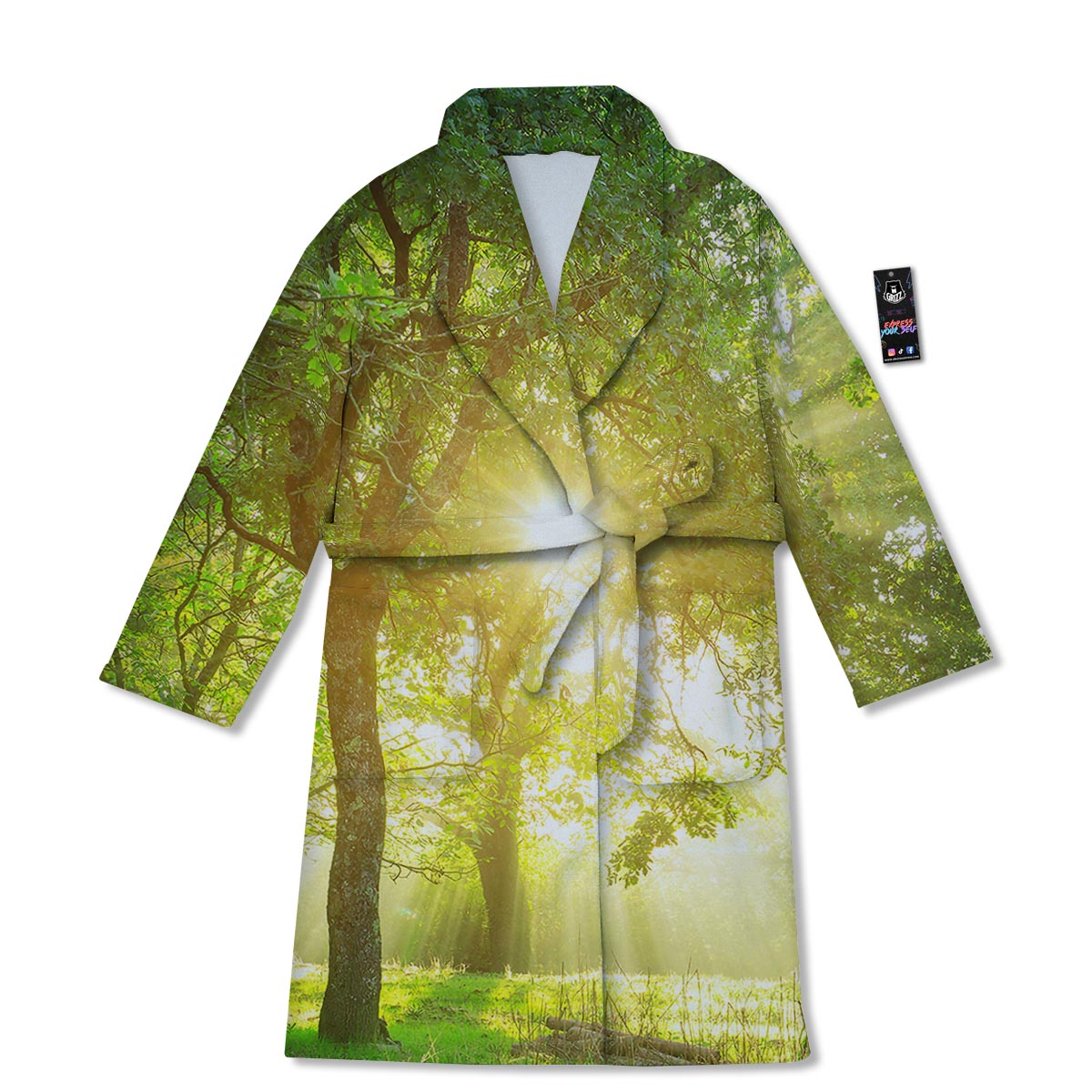 Forest Sunrise Print Bathrobe-grizzshop