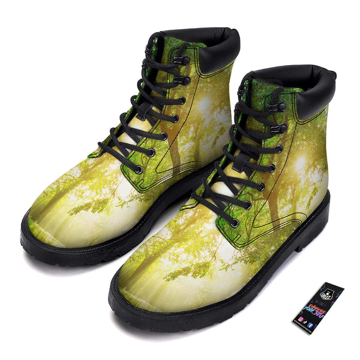 Forest Sunrise Print Boots-grizzshop