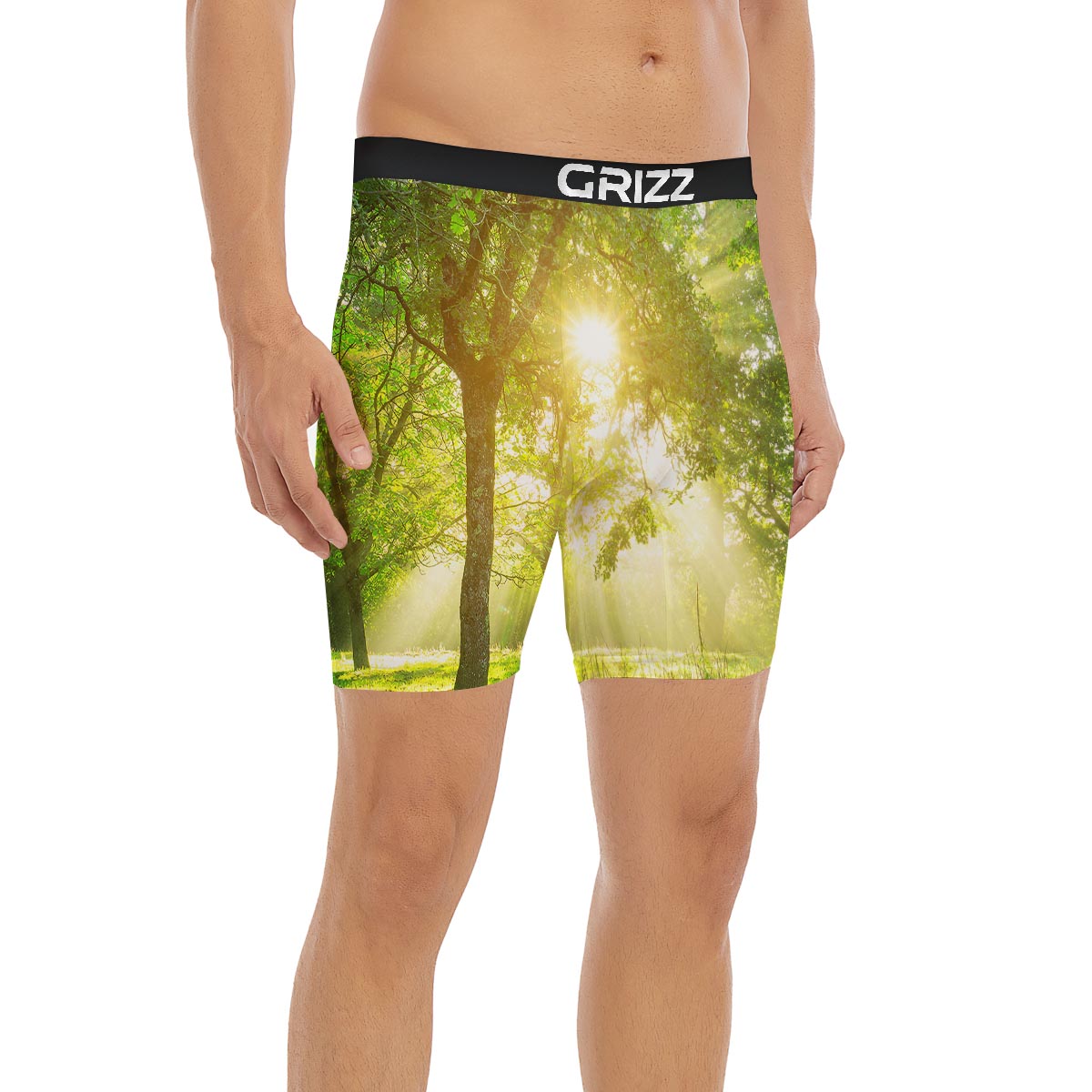 Forest Sunrise Print Boxer Briefs-grizzshop