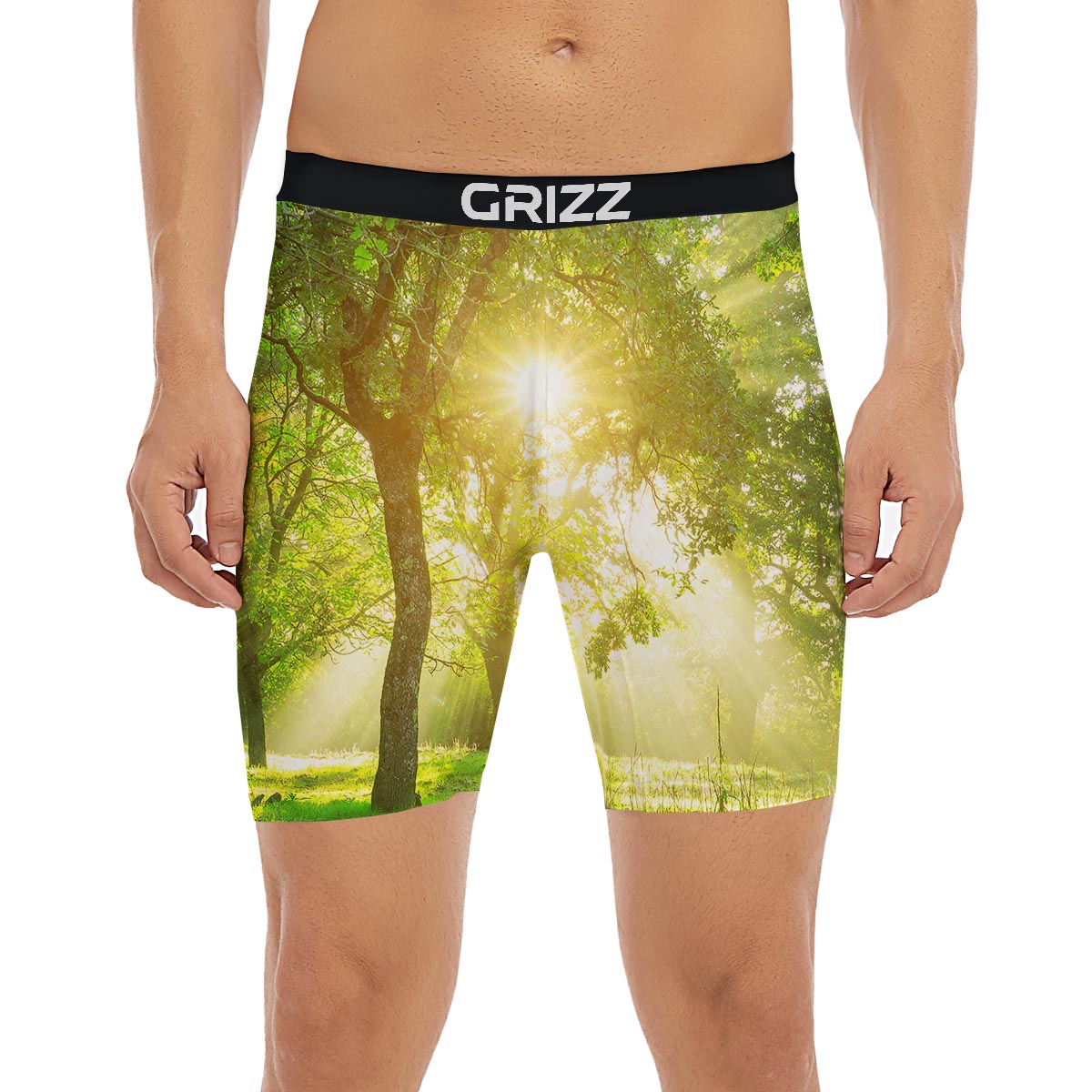 Forest Sunrise Print Boxer Briefs-grizzshop