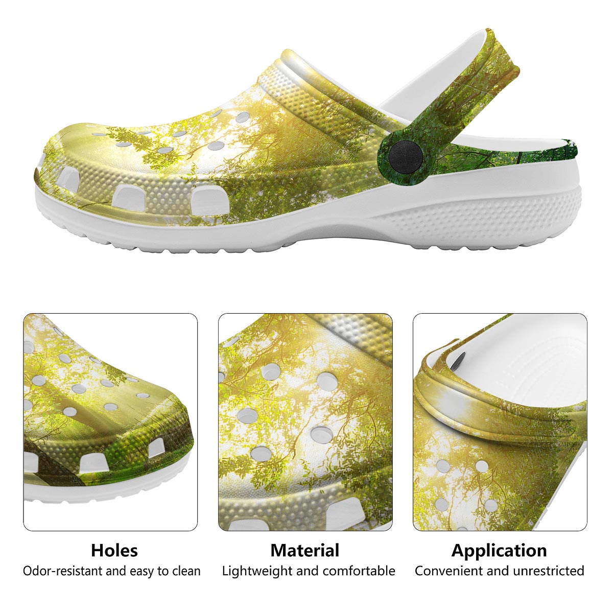Forest Sunrise Print Clog-grizzshop