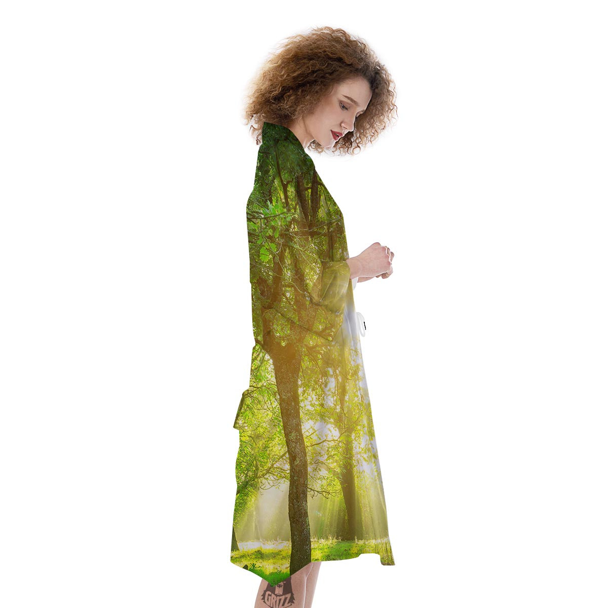 Forest Sunrise Print Kimono-grizzshop