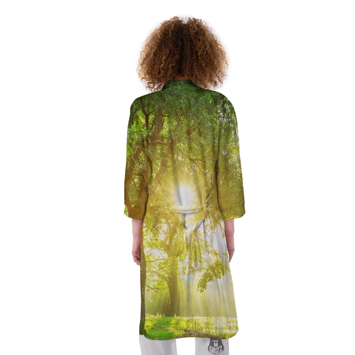 Forest Sunrise Print Kimono-grizzshop