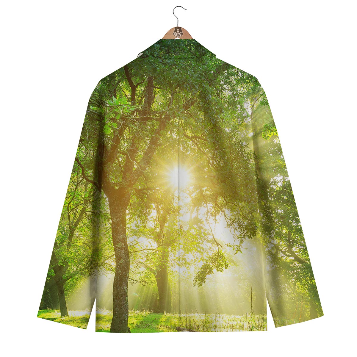 Forest Sunrise Print Men's Blazer-grizzshop
