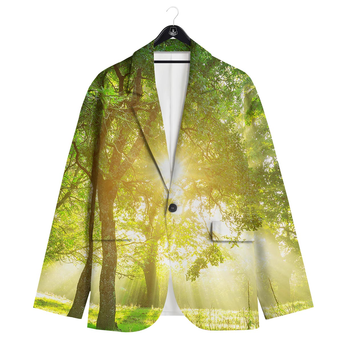 Forest Sunrise Print Men's Sport Coat-grizzshop
