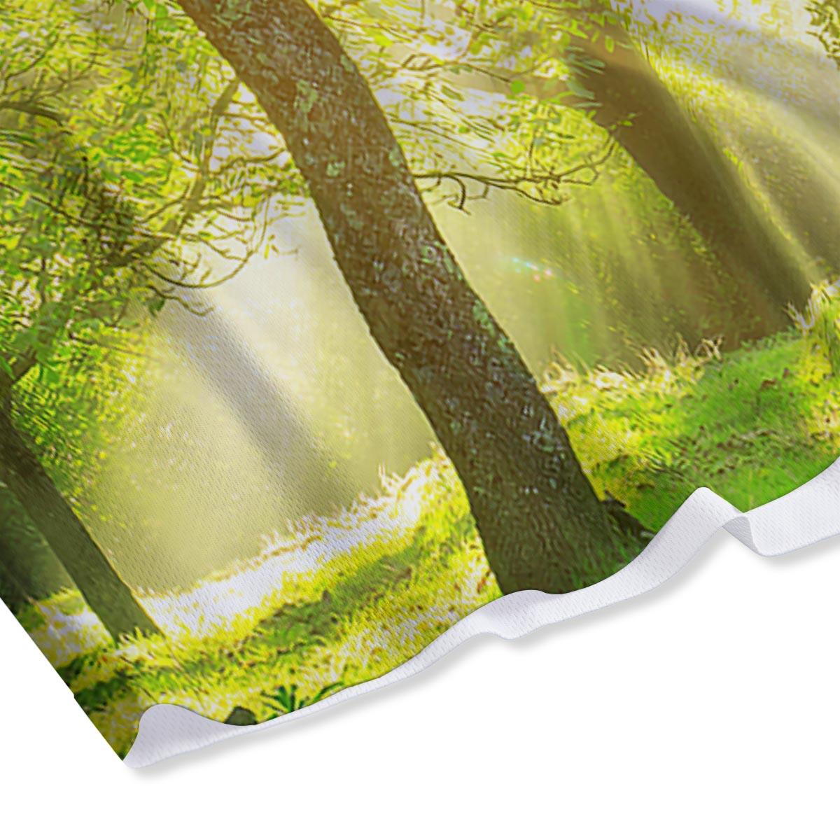 Forest Sunrise Print Mesh Shorts
