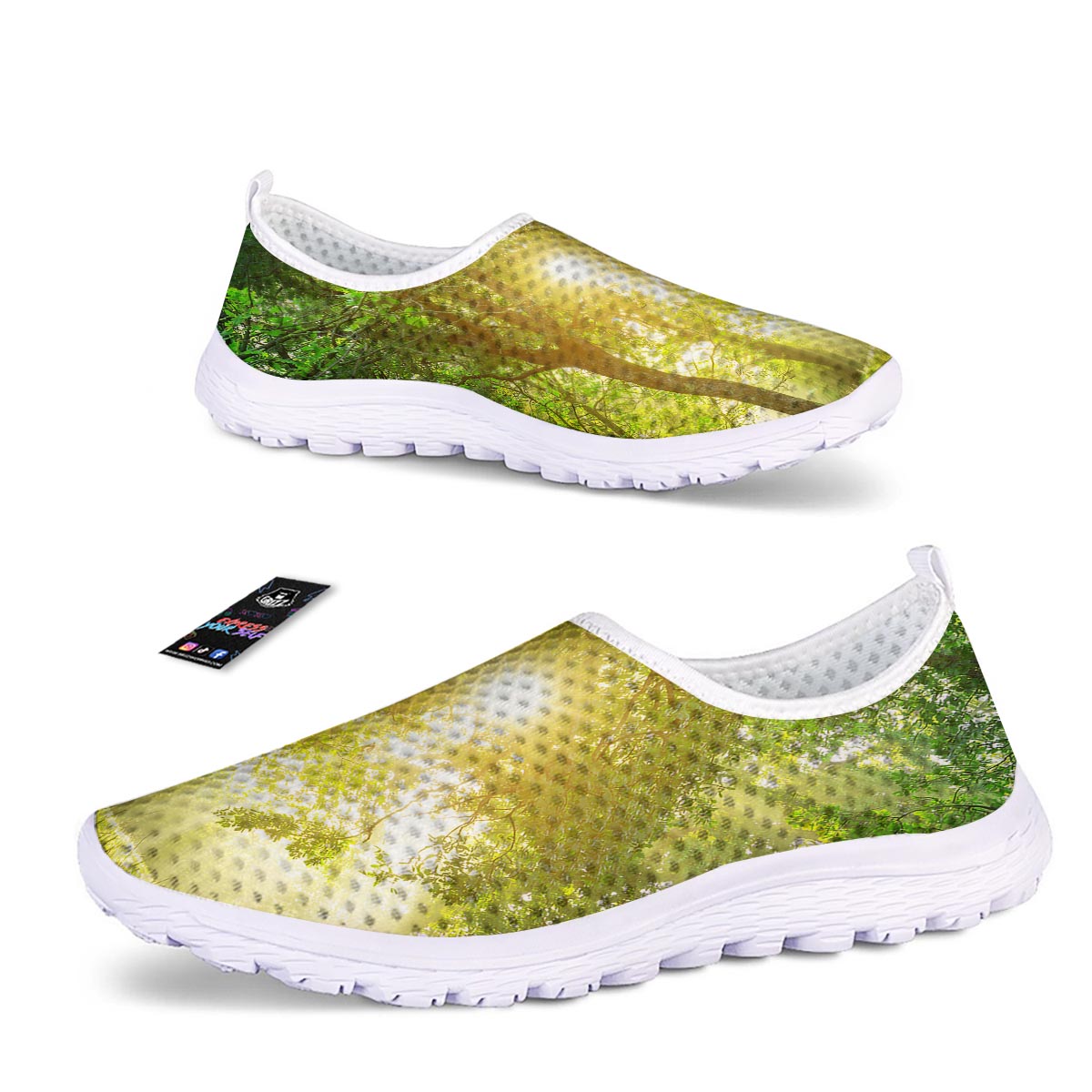 Forest Sunrise Print Nurse Shoes-grizzshop