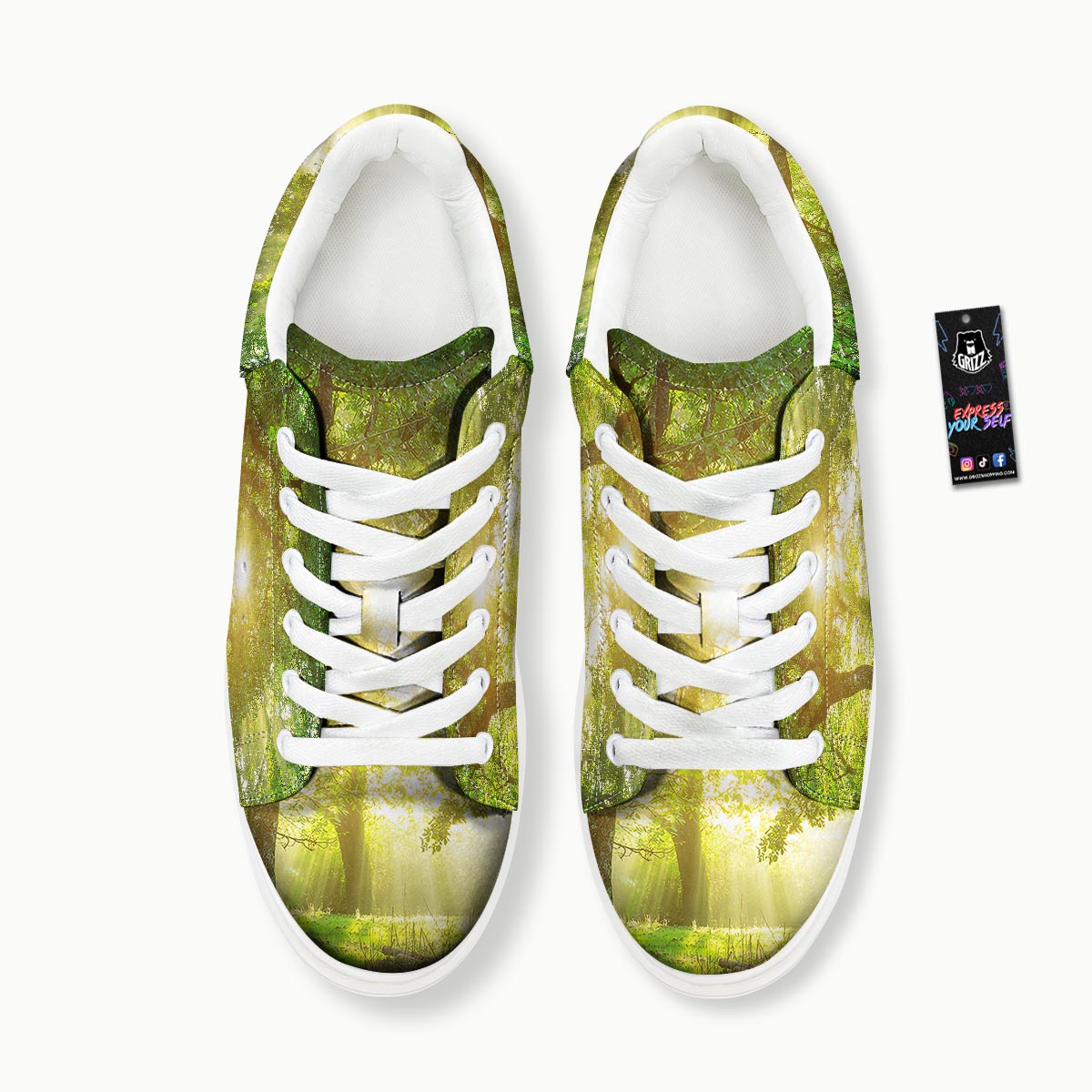 Forest Sunrise Print Platform Shoes-grizzshop