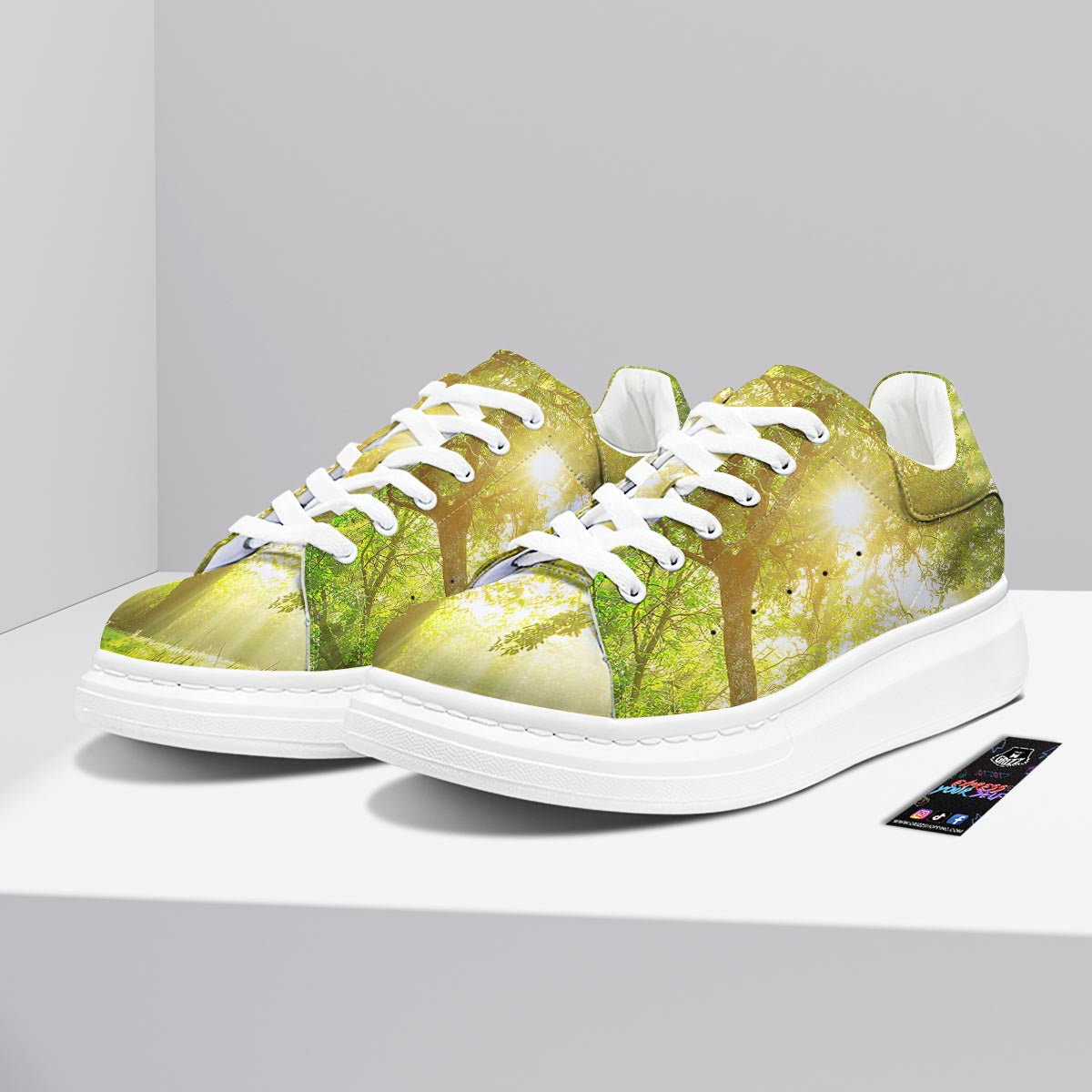 Forest Sunrise Print Platform Shoes-grizzshop