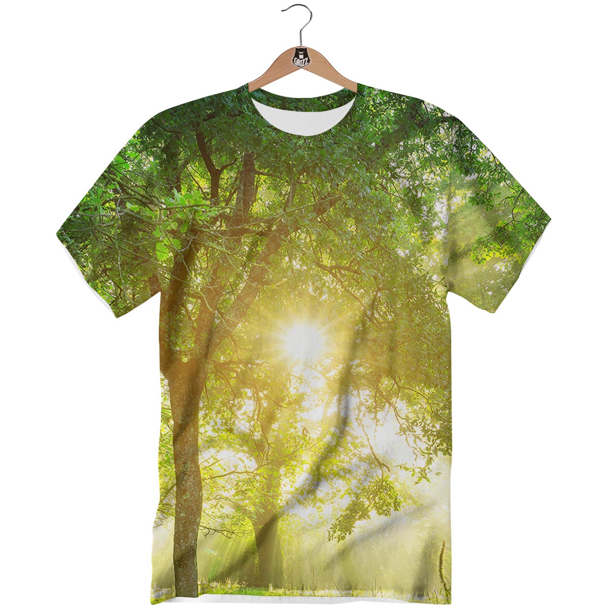 Forest Sunrise Print T-Shirt-grizzshop