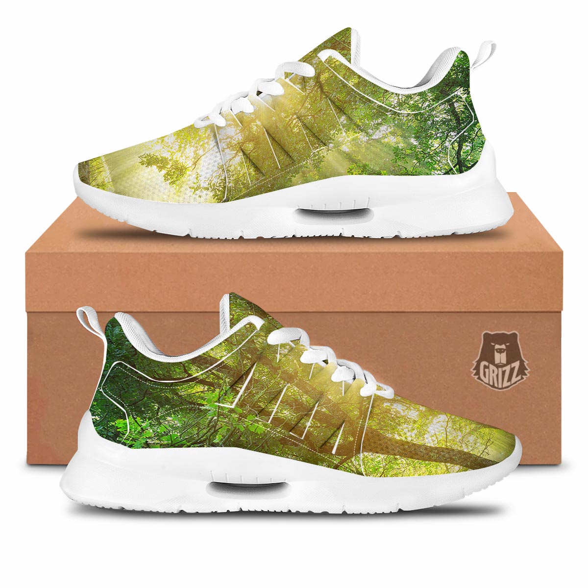 Forest Sunrise Print Tennis Shoes-grizzshop