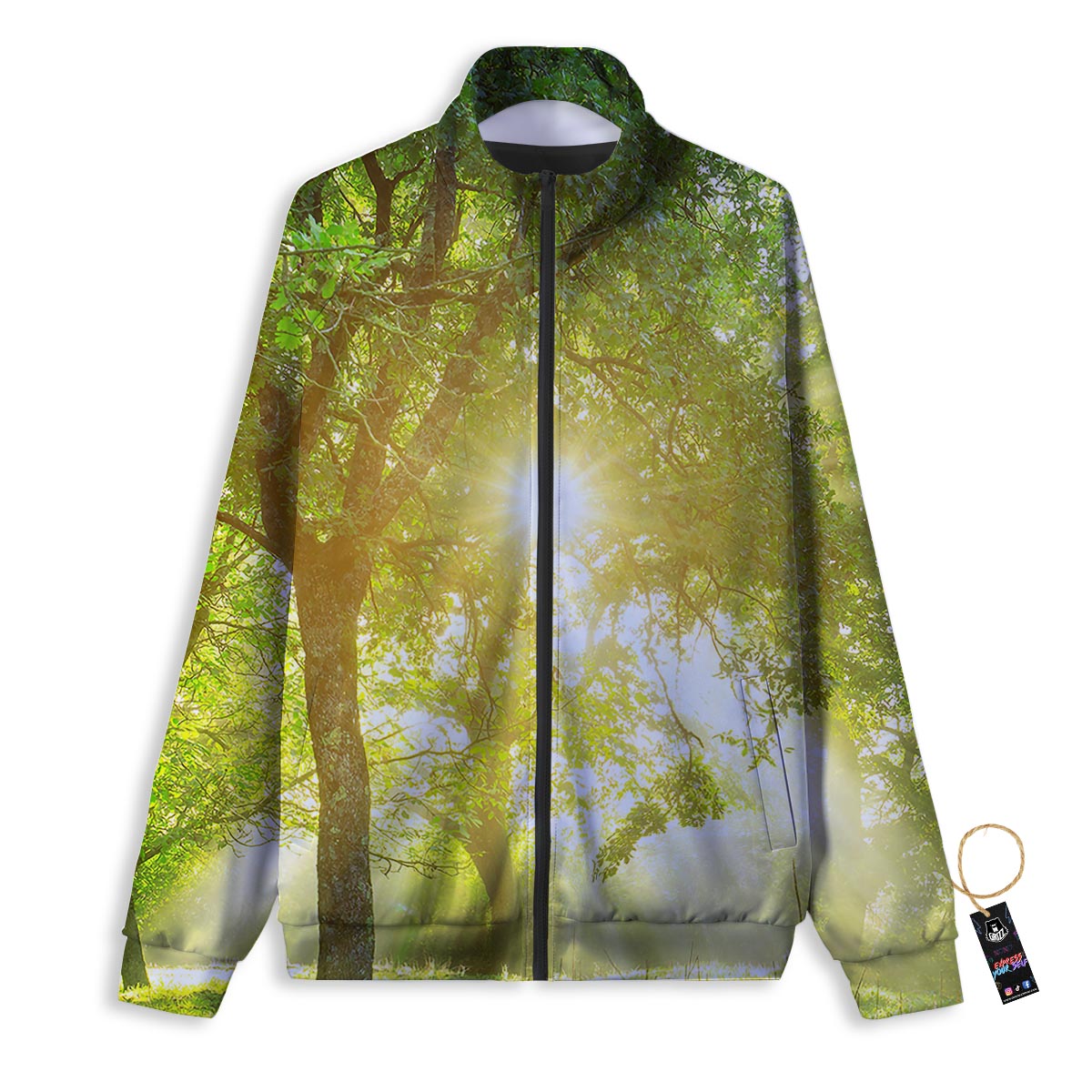 Forest Sunrise Print Track Jacket-grizzshop