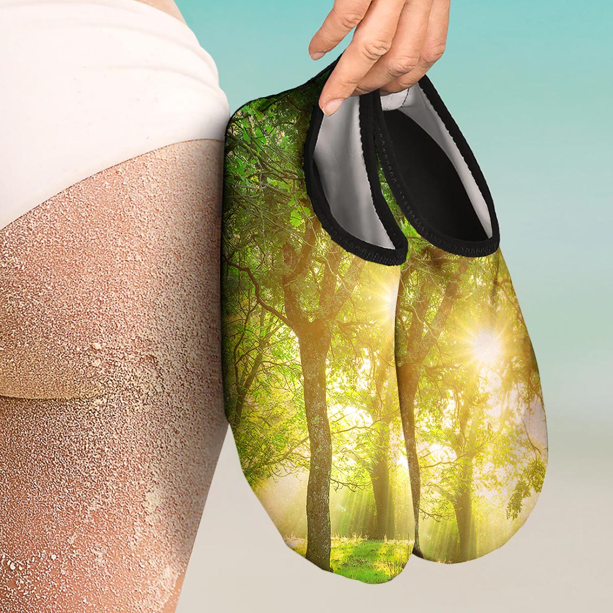 Forest Sunrise Print Water Shoes-grizzshop
