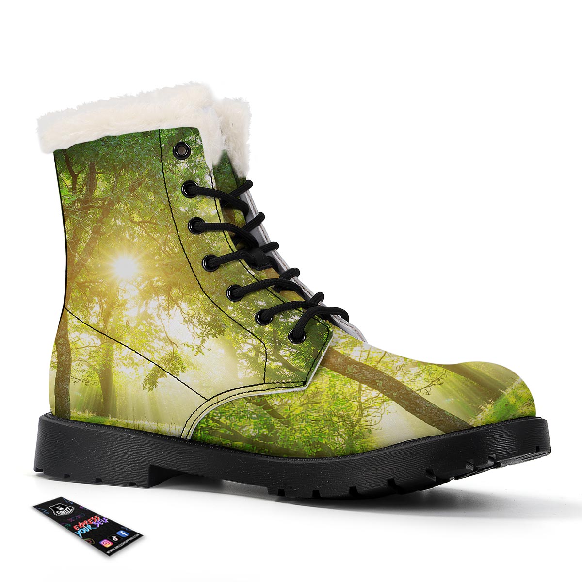 Forest Sunrise Print Winter Boots-grizzshop