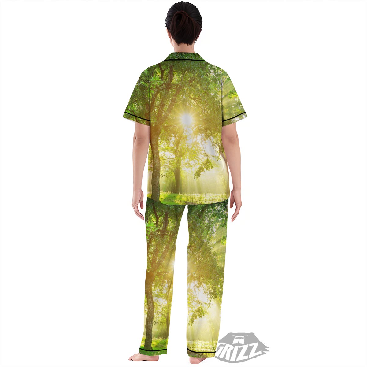Forest Sunrise Print Women's Pajamas Set-grizzshop
