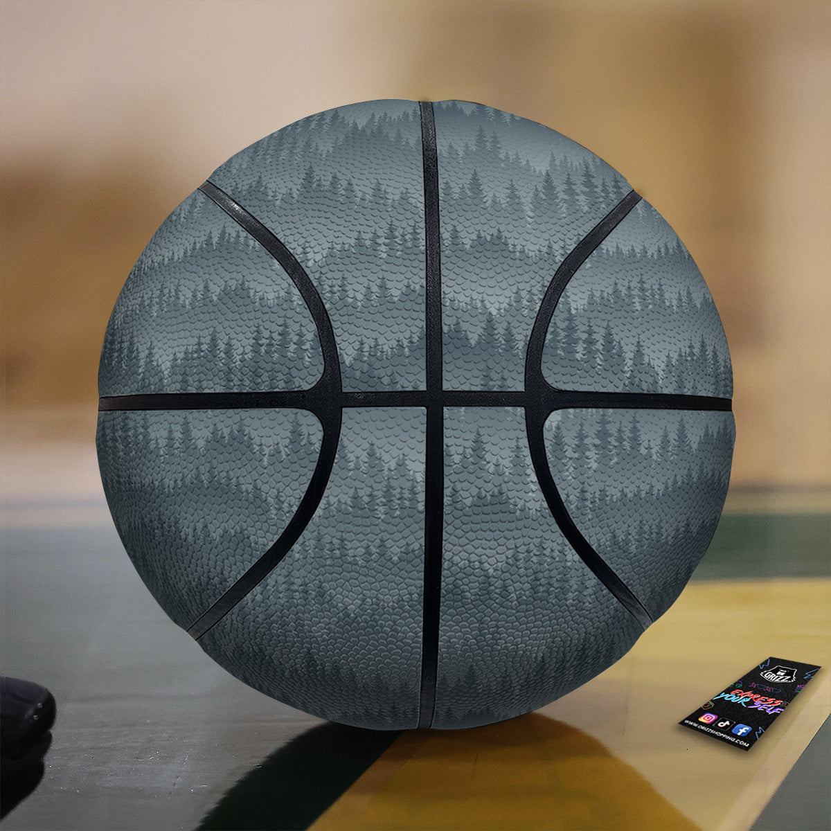 Forest And Mist Print Pattern Basketball