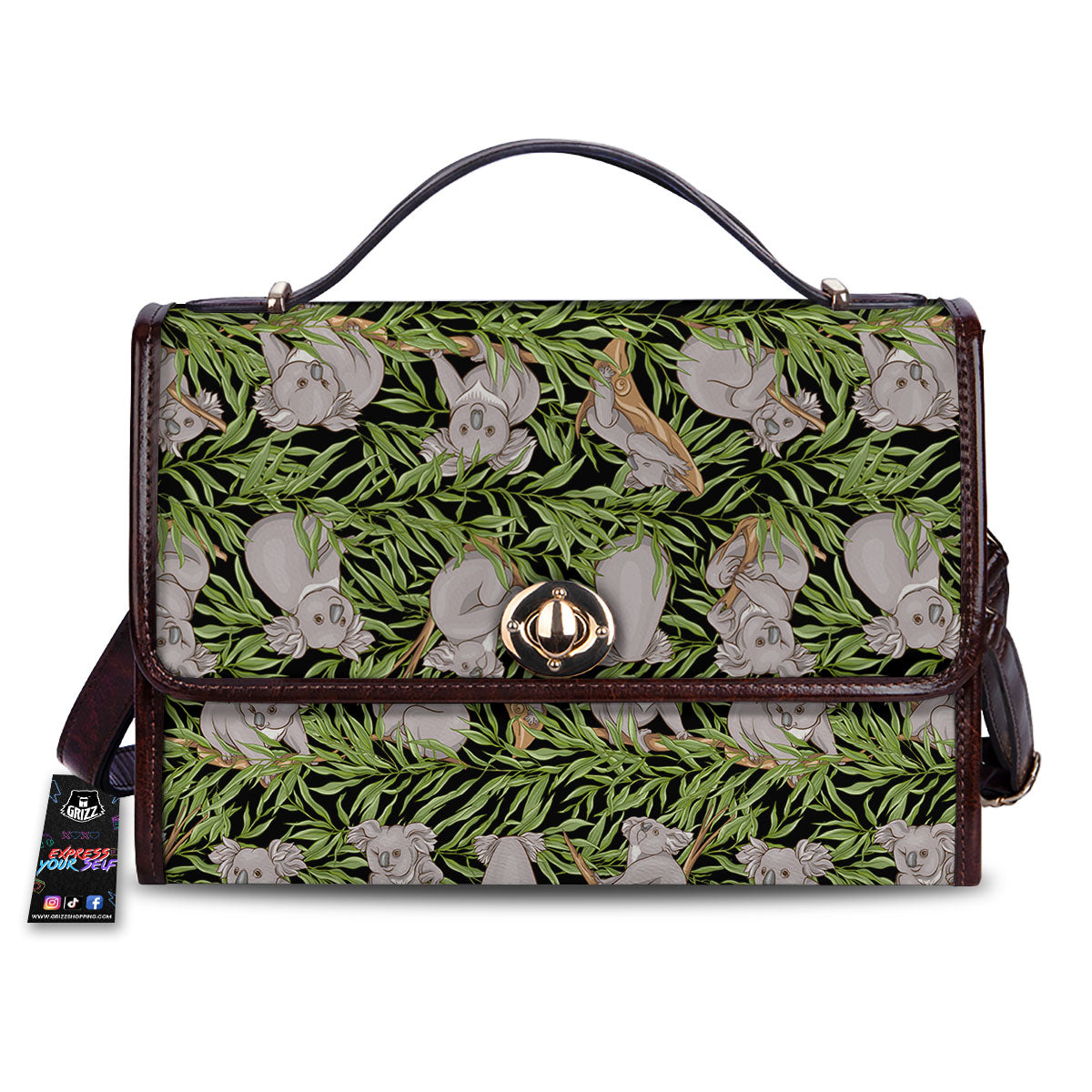 Forest Koala Print Pattern Women's Satchel Bag