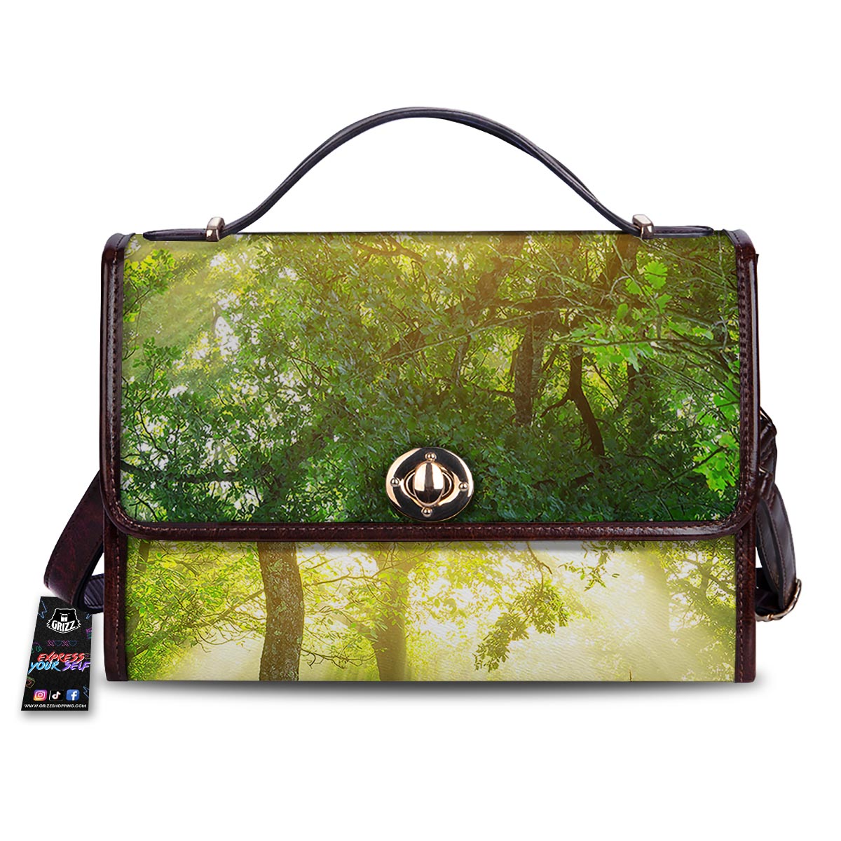 Forest Sunrise Print Women's Satchel Bag