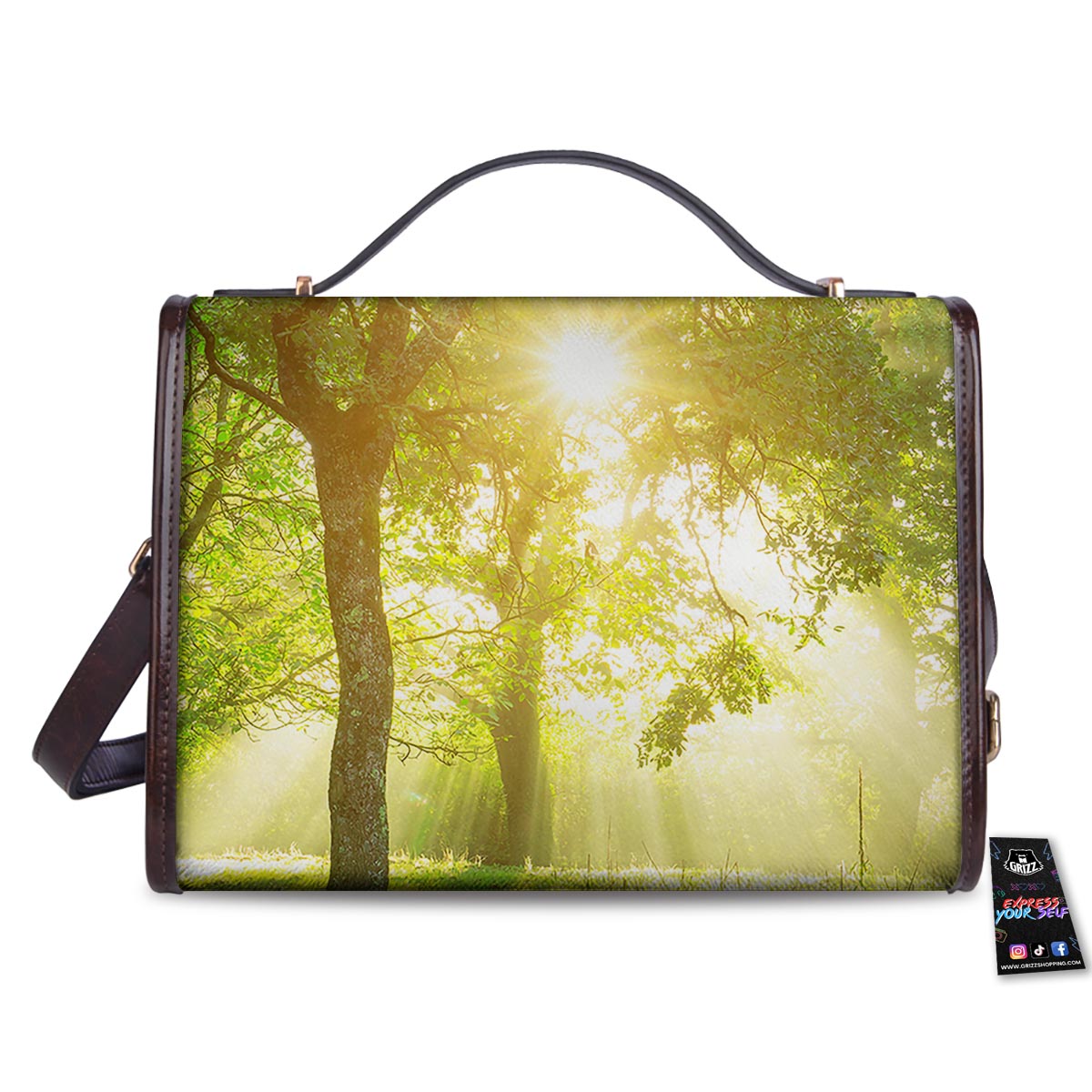 Forest Sunrise Print Women's Satchel Bag