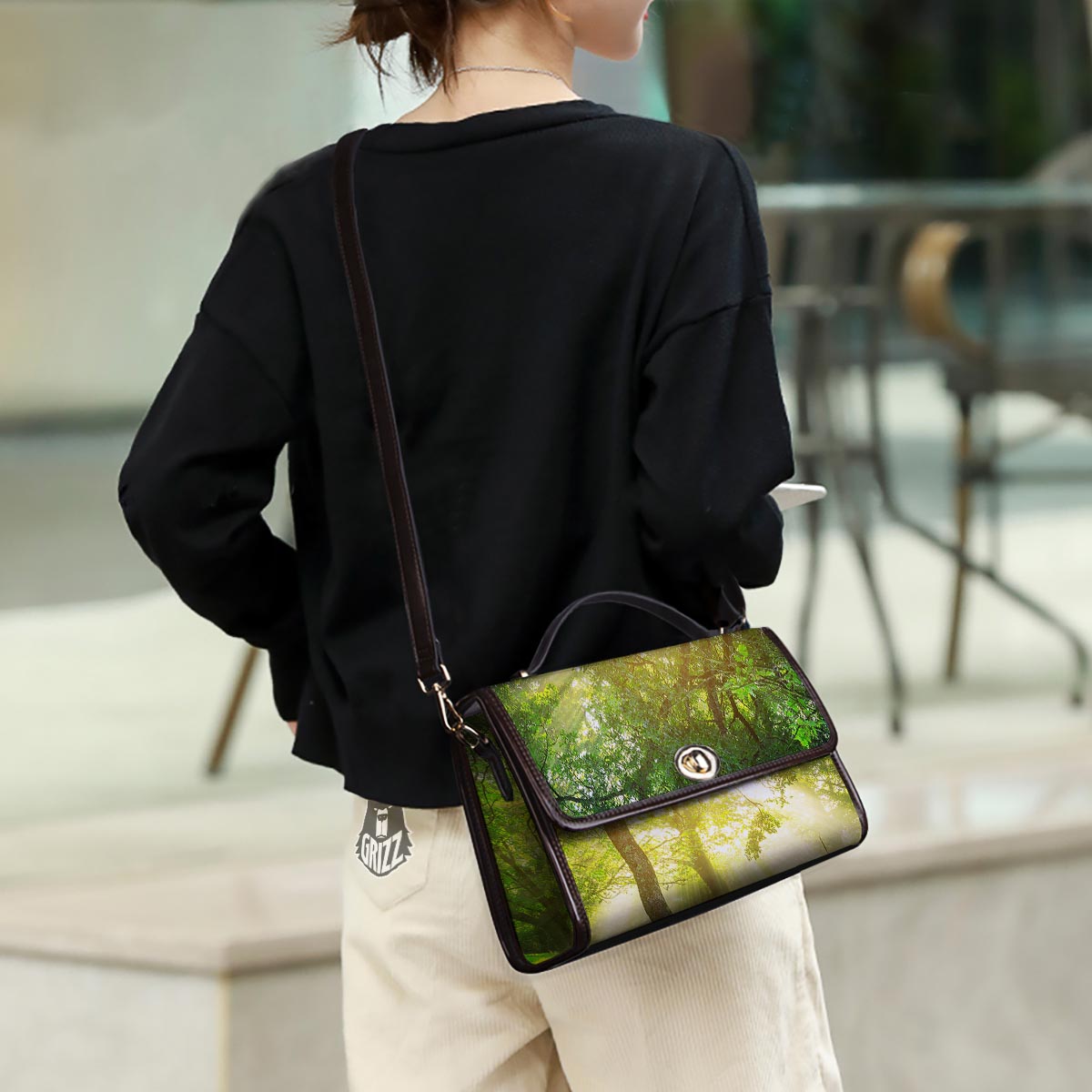 Forest Sunrise Print Women's Satchel Bag
