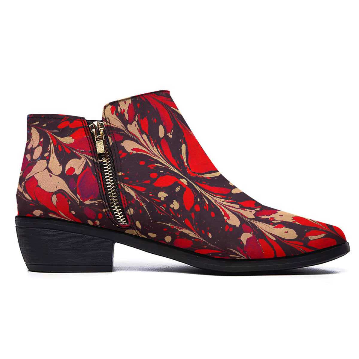 Formed Psychedelic Print Pattern Ankle Boots-grizzshop