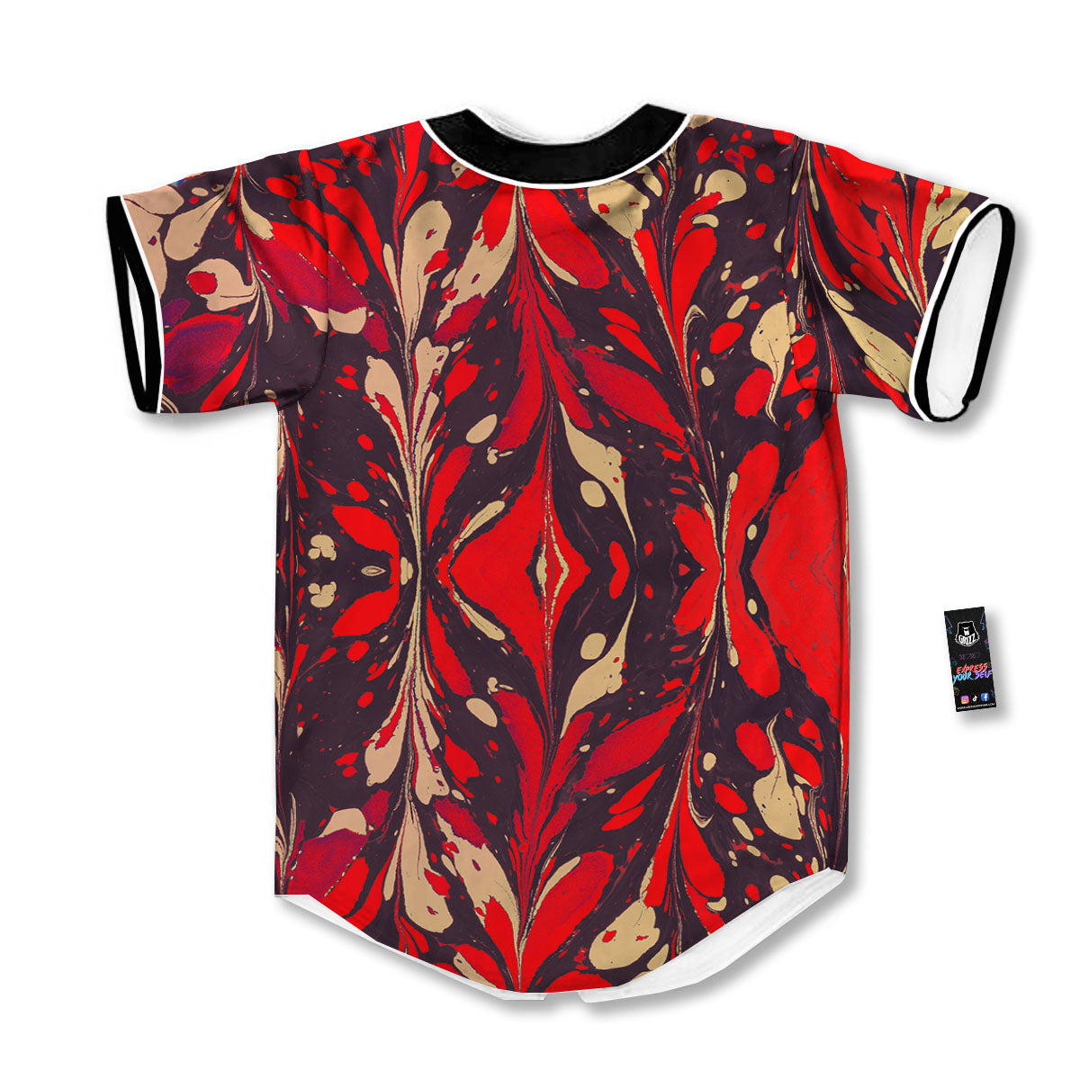 Formed Psychedelic Print Pattern Baseball Jersey-grizzshop