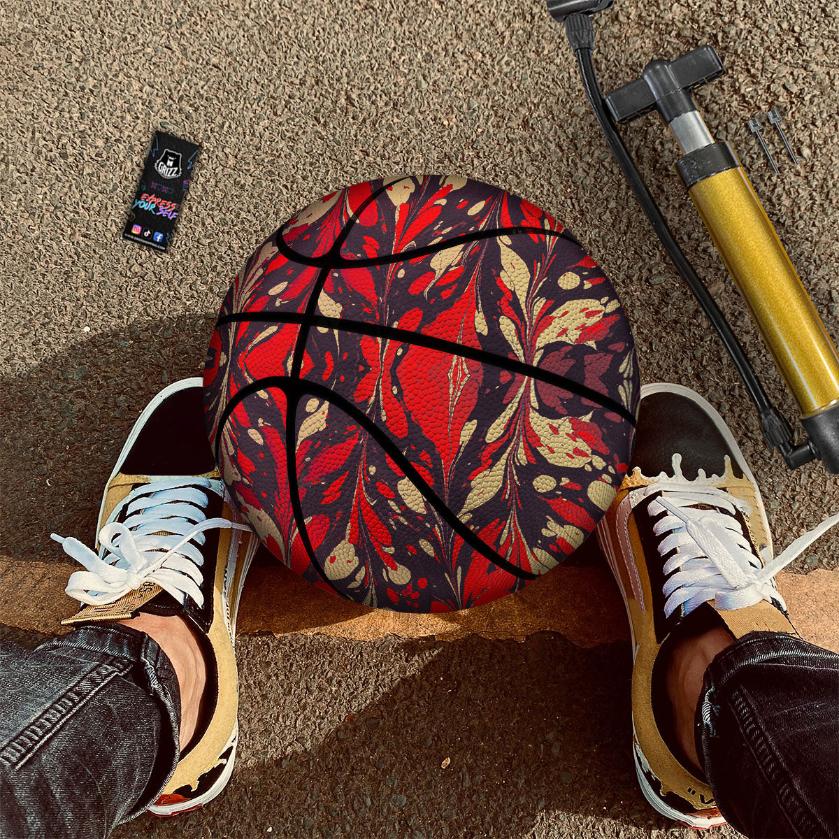 Formed Psychedelic Print Pattern Basketball-grizzshop
