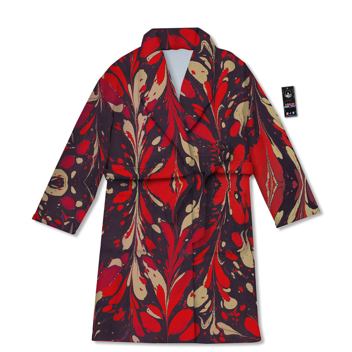 Formed Psychedelic Print Pattern Bathrobe-grizzshop