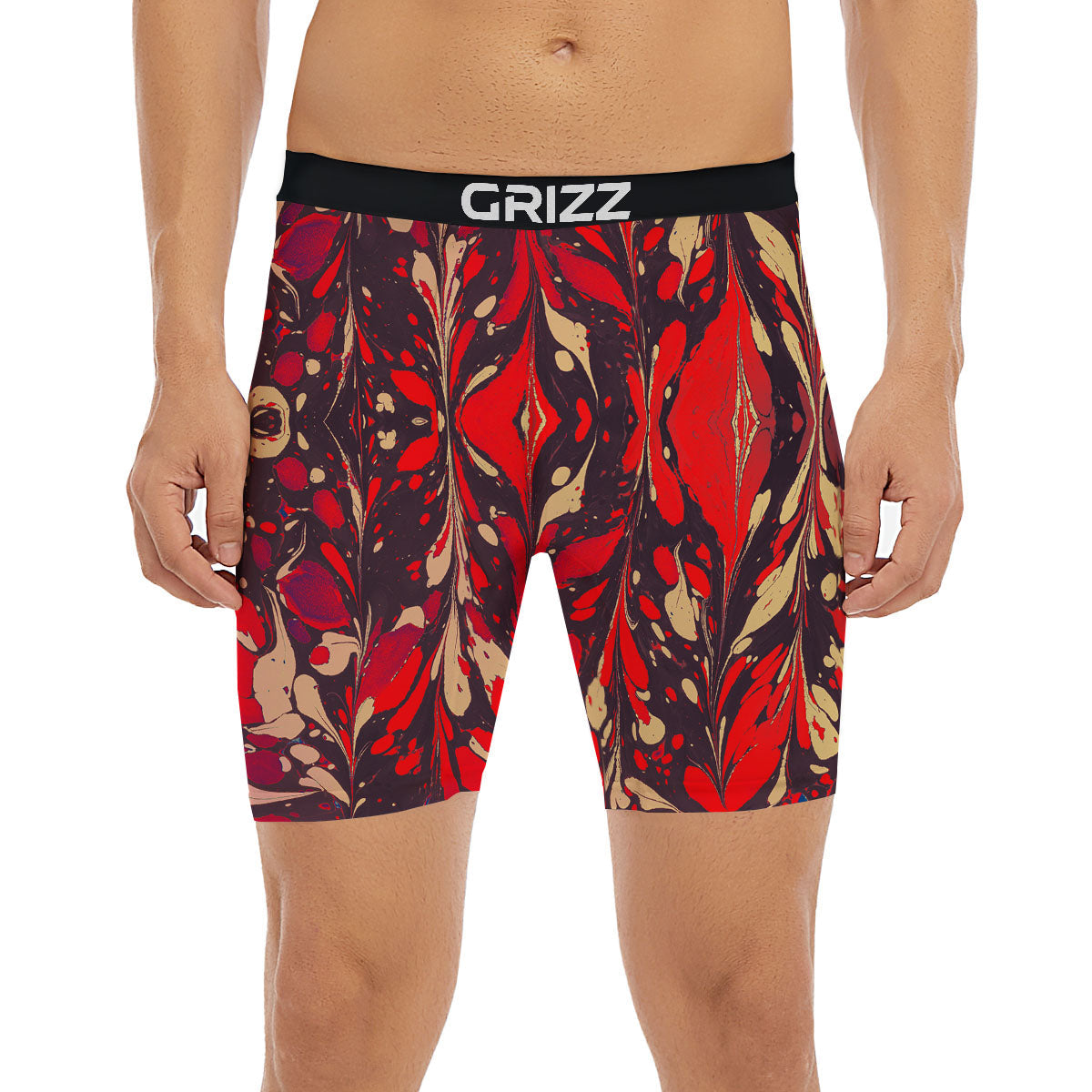 Formed Psychedelic Print Pattern Boxer Briefs-grizzshop