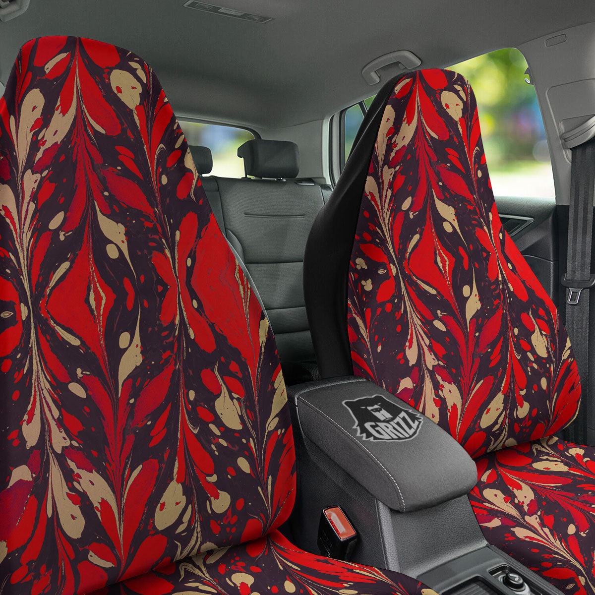 Formed Psychedelic Print Pattern Car Seat Covers-grizzshop