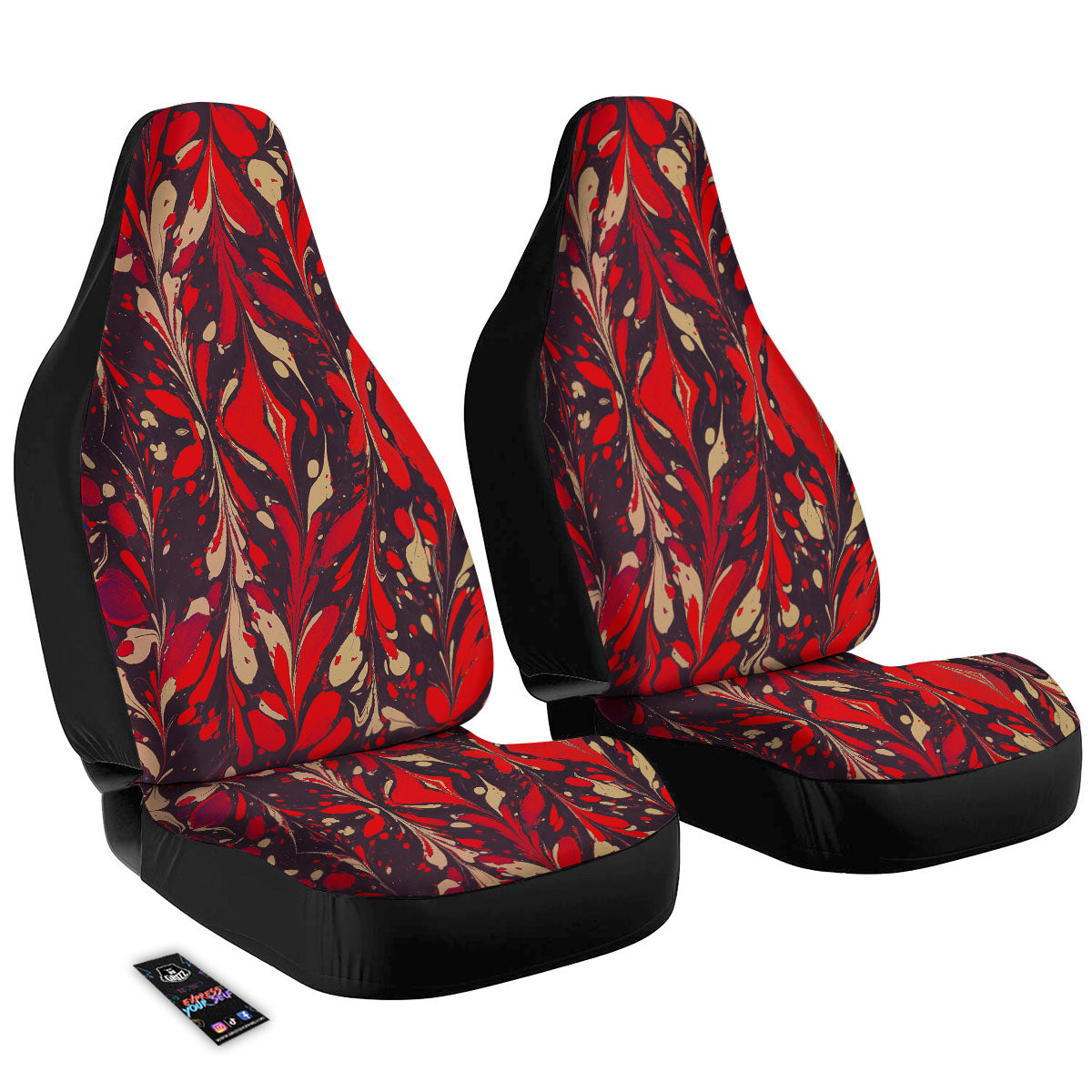 Formed Psychedelic Print Pattern Car Seat Covers-grizzshop