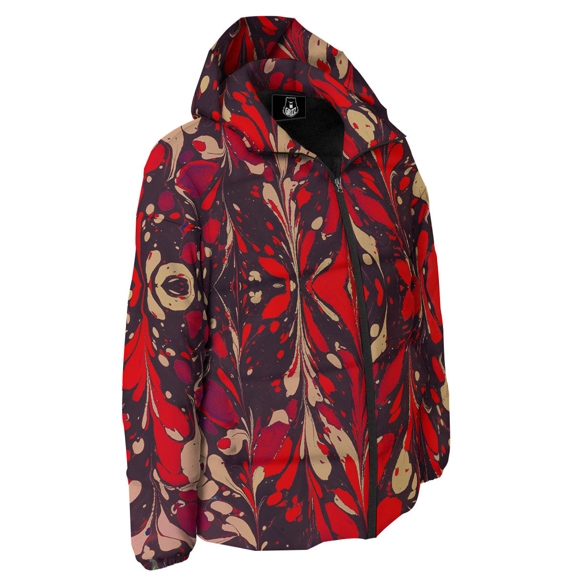 Formed Psychedelic Print Pattern Down Jacket-grizzshop