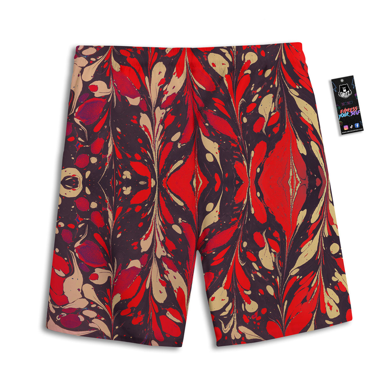 Formed Psychedelic Print Pattern Men's Athletic Shorts