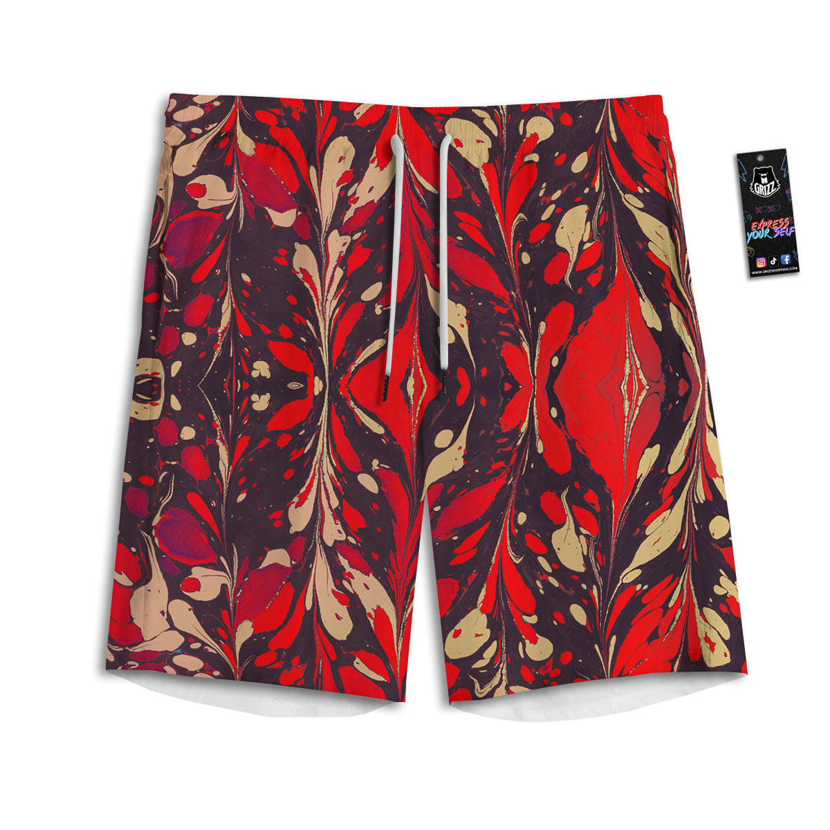 Formed Psychedelic Print Pattern Men's Athletic Shorts
