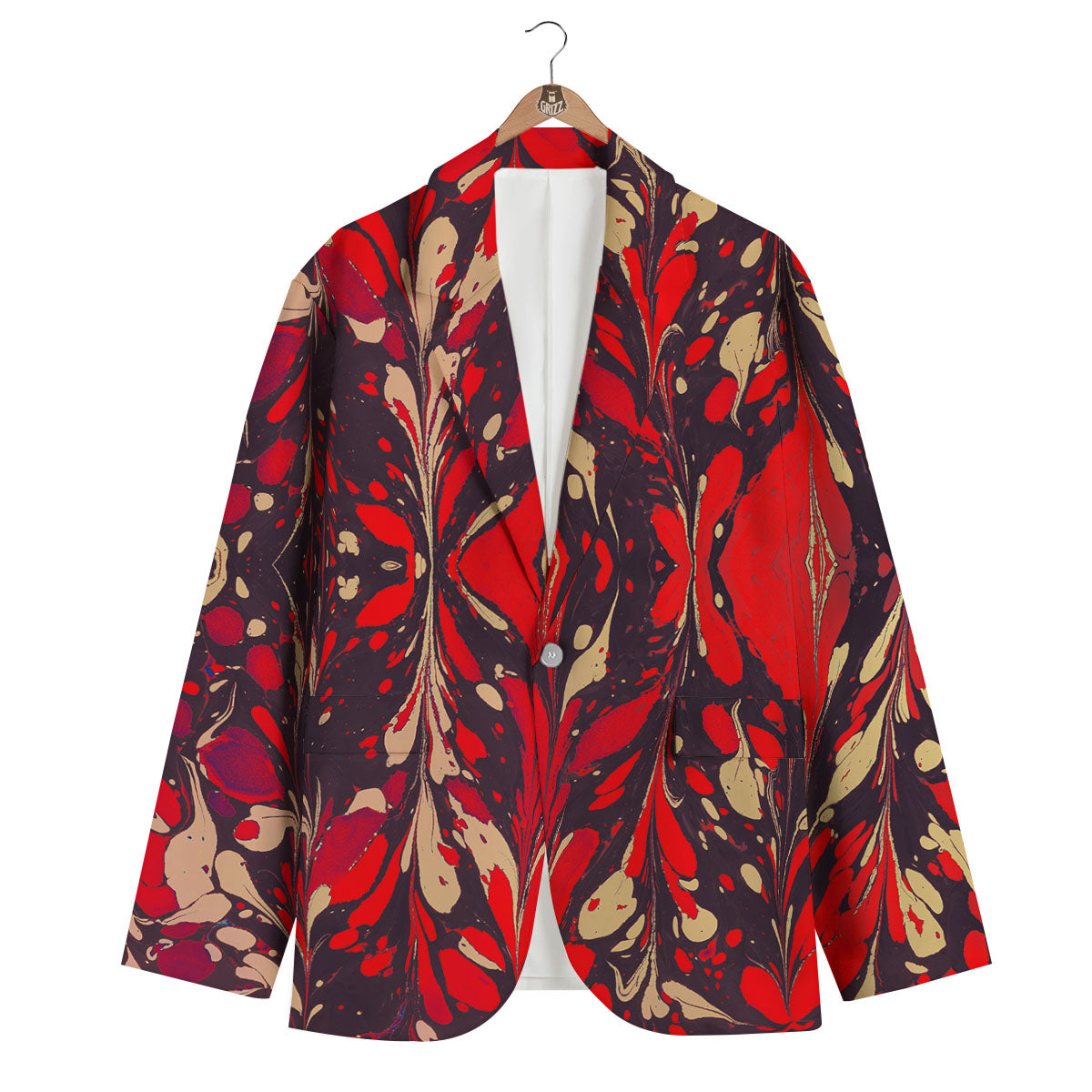Formed Psychedelic Print Pattern Men's Blazer-grizzshop
