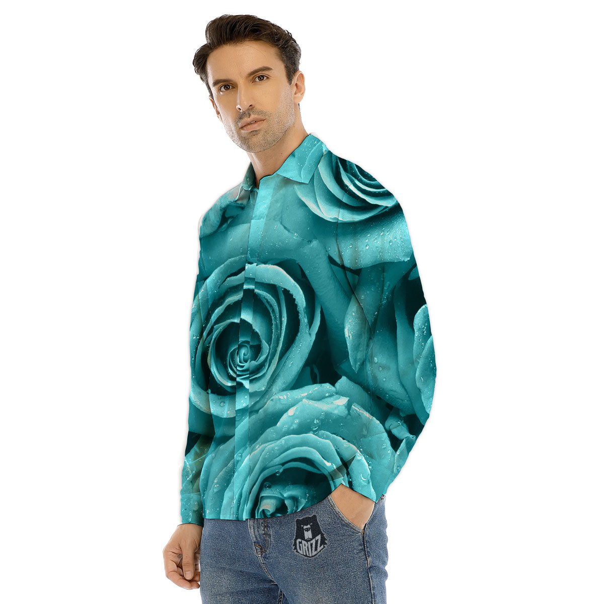 Formed Psychedelic Print Pattern Men's Dress Shirts-grizzshop