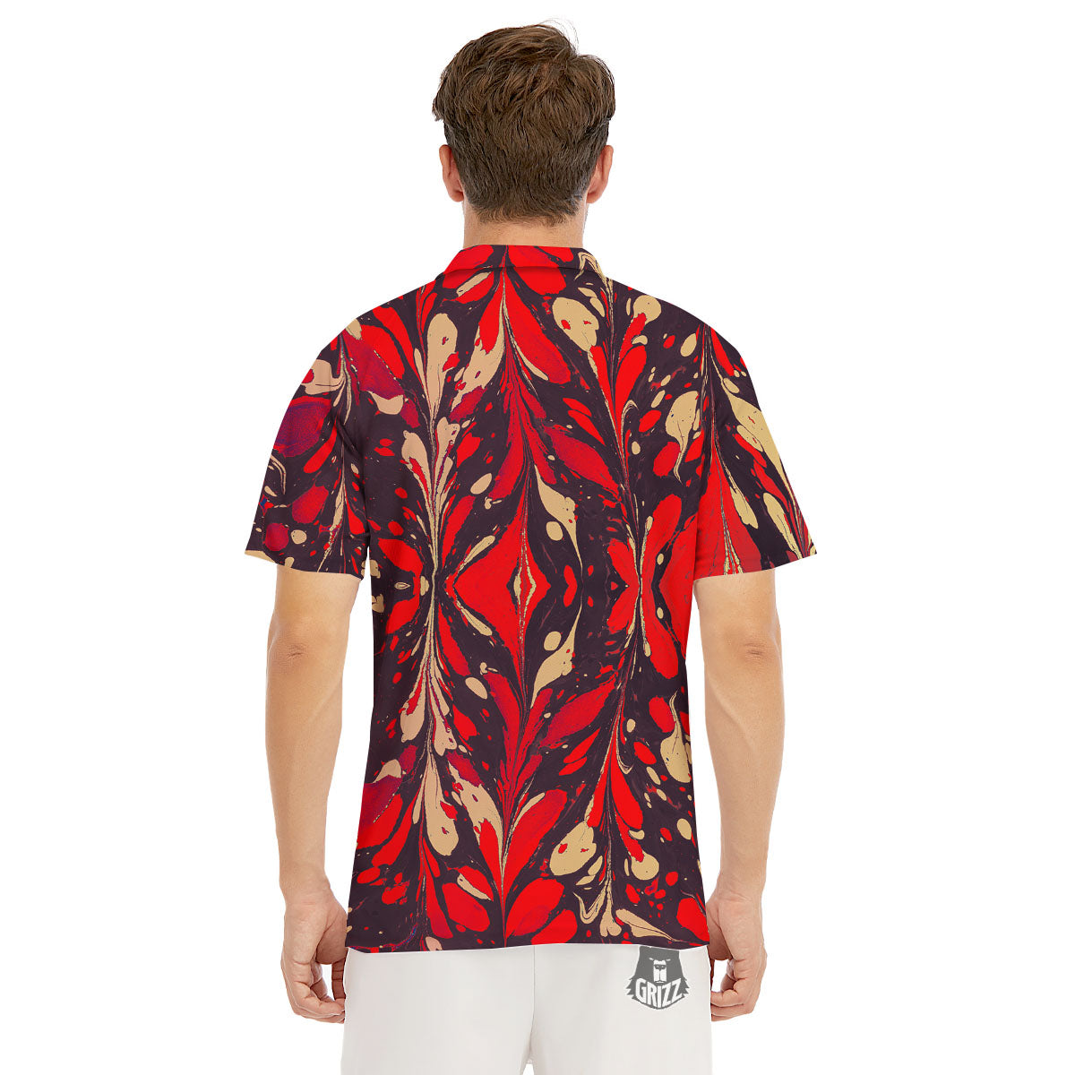 Formed Psychedelic Print Pattern Men's Golf Shirts-grizzshop
