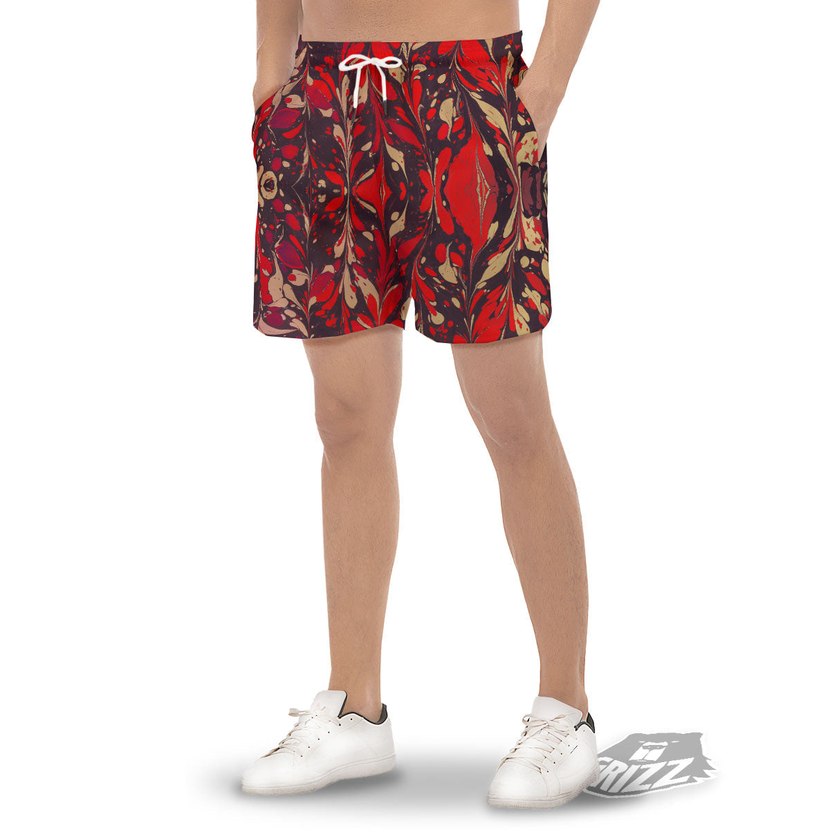 Formed Psychedelic Print Pattern Men's Gym Shorts-grizzshop