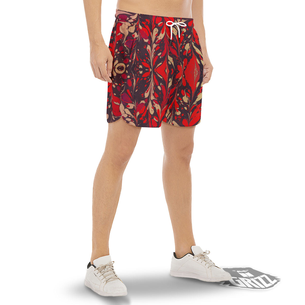 Formed Psychedelic Print Pattern Men's Gym Shorts-grizzshop