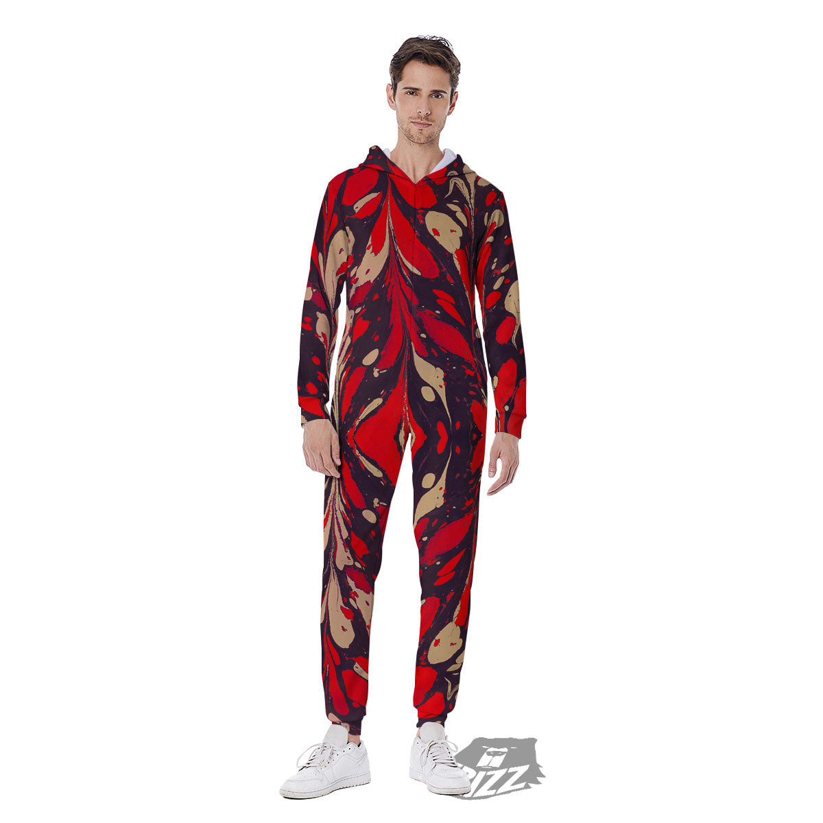 Formed Psychedelic Print Pattern Men's Jumpsuit-grizzshop